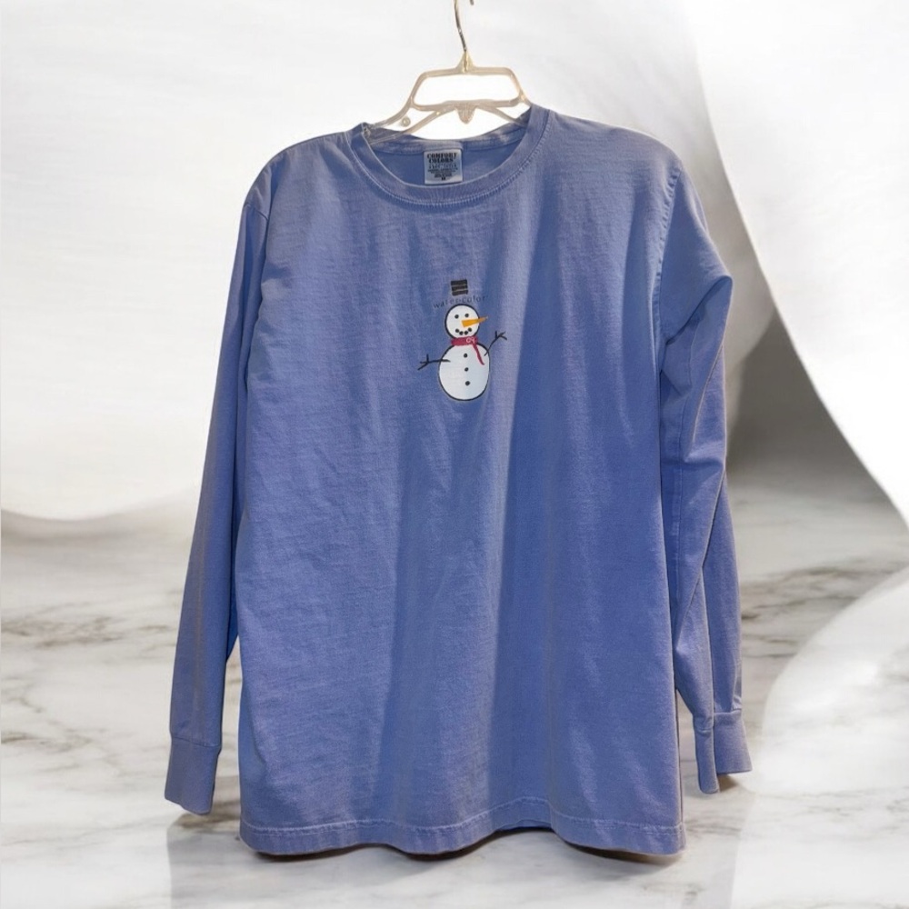 30A Watercolor seaside Florida comfort colors snowman tshirt women’s size medium